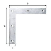 Eckwinkel 120 x 120 x 20 mm Edelstahl – Materialstärke 1,50 mm, 5 Löcher Ø 4 mm