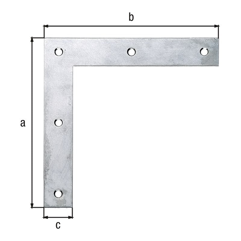 Eckwinkel 120 x 120 x 20 mm Edelstahl – Materialstärke 1,50 mm, 5 Löcher Ø 4 mm