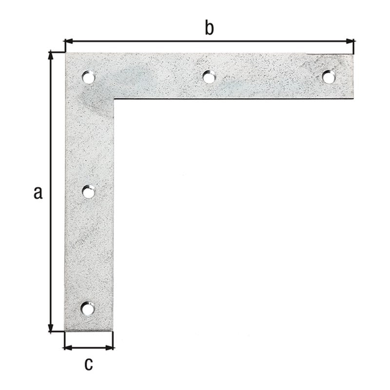 Eckwinkel 120 x 120 x 20 mm sendzimirverzinkt – Materialstärke 1,50 mm, 5 Löcher Ø 4,4 mm