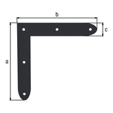 Eckwinkel Ovado 120 x 120 x 20 mm verzinkt graphitgrau – Materialstärke 1,50 mm, 5 Löcher Ø 4 mm