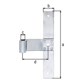 Fensterladen-Mittelband gerade 200 mm Edelstahl – Rolle Ø 13 mm, Abschluss gerade, ohne Kloben