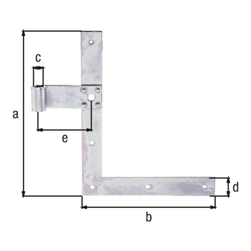 Fensterladen-Winkelband gerade unten 250 x 200 mm verzinkt – Rolle Ø 13 mm, Abschluss gerade