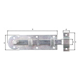 Fensterriegel gerade 100 x 30 mm gelb verzinkt – Knopfgriff, mit befestigter Schlaufe