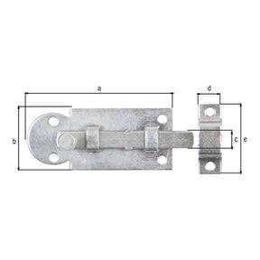 Fensterriegel gerade 61 x 26 mm verzinkt – Knopfgriff, mit befestigter Schlaufe