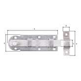 Fensterriegel gerade 80 x 26 mm Edelstahl – Knopfgriff, mit befestigter Schlaufe