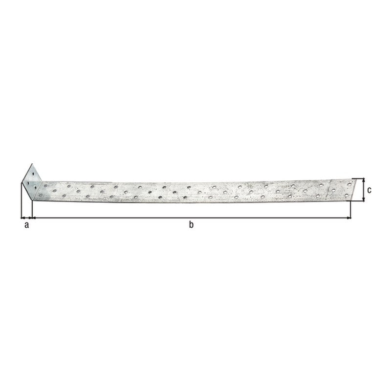 Flachstahl-Betonanker 500 x 40 x 40 mm sendzimirverzinkt – zum Einbetonieren, CE nach ETA-08/0165