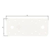 Flachverbinder 133 x 55 mm verzinkt, weiß beschichtet – Stärke 2,50 mm, CE nach EN 14545