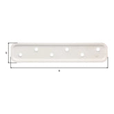 Flachverbinder 180 x 40 mm weiß beschichtet – Stärke 2 mm, geprägt, mit versenkten Schraublöchern