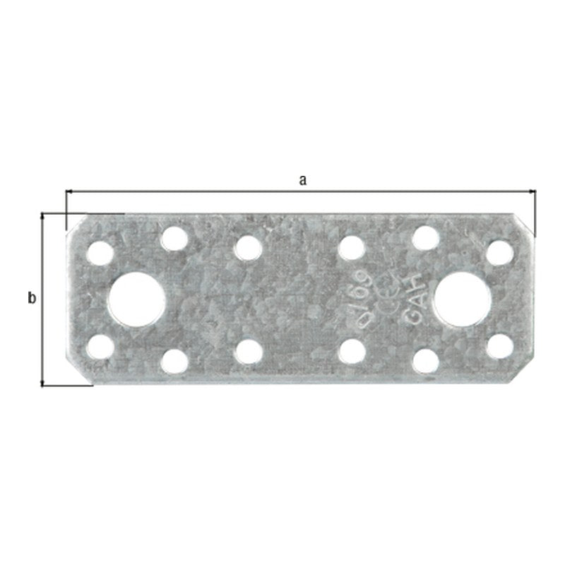 Flachverbinder 96 x 35 mm sendzimirverzinkt – Stärke 2,50 mm, CE nach EN 14545