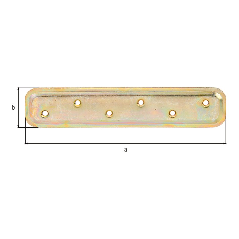 Flachverbinder geprägt 180 x 40 mm gelb verzinkt – 2 mm Stahl