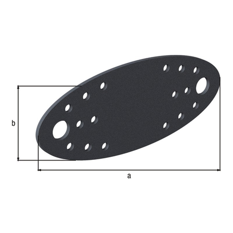 Flachverbinder Ovado 135 x 55 mm verzinkt graphitgrau – Materialstärke 2,50 mm