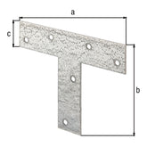 Flachverbinder T-Form 140 x 110 x 30 mm sendzimirverzinkt – 2 mm Stahl