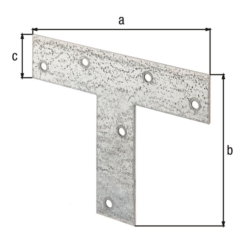 Flachverbinder T-Form 140 x 110 x 30 mm sendzimirverzinkt – 2 mm Stahl