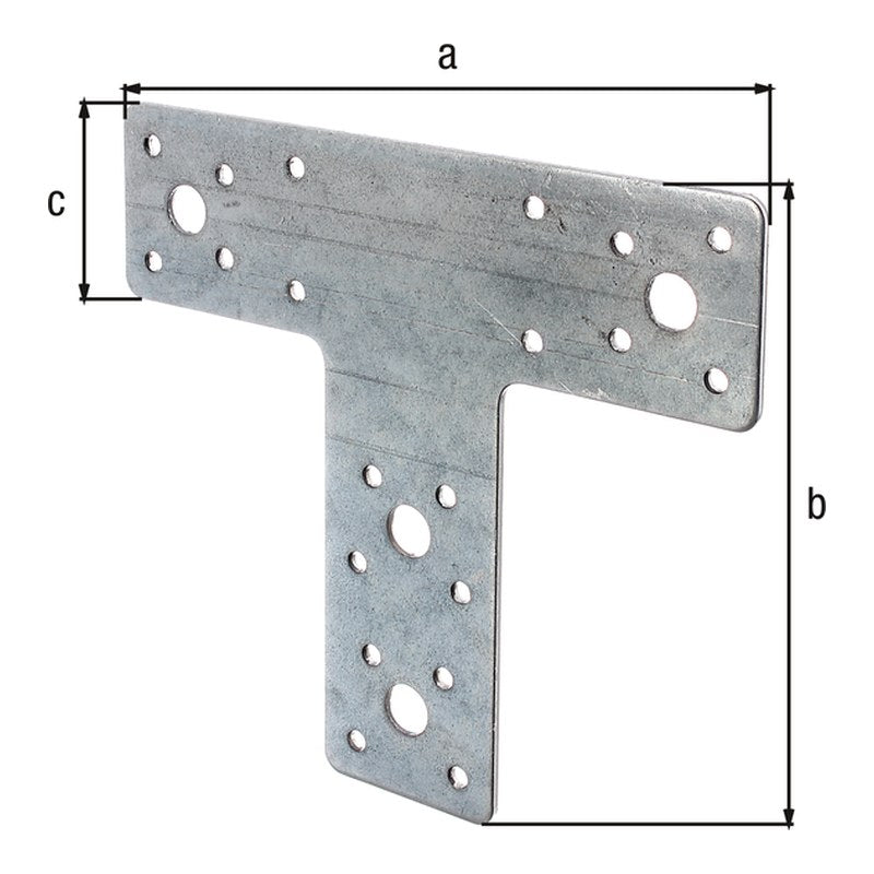 Flachverbinder T-Form 160 x 142 x 45 mm sendzimirverzinkt – Materialstärke 2,50 mm