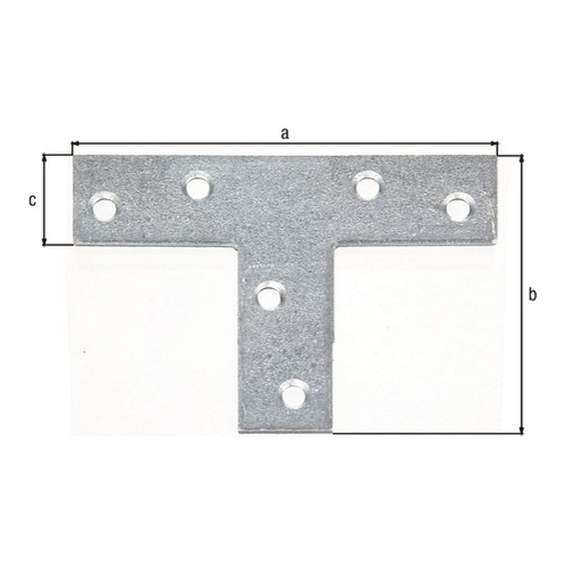 Flachverbinder T-Form 70 x 50 x 16 mm sendzimirverzinkt – 2 mm Stahl