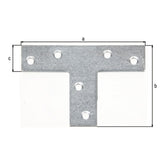 Flachverbinder T-Form 70 x 50 x 16 mm sendzimirverzinkt – 2 mm Stahl