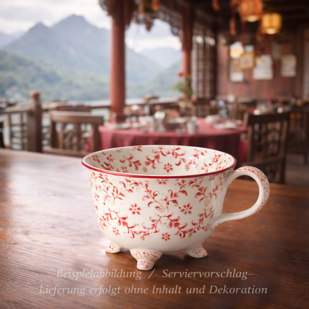 Teetasse "Haiki", rot, Steingut - 200ml