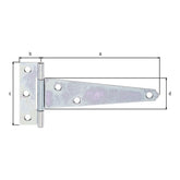 Kistenband 125 mm gelb verzinkt – Scharnier 22,5 x 70 mm, gerollt, mit vernietetem Stift