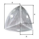 Kistenecke 35 mm gelb verzinkt – Materialstärke 0,80 mm, mit versenkten Schraublöchern