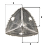 Kistenecke 36 mm Edelstahl – Materialstärke 1,0 mm, mit versenkten Schraublöchern