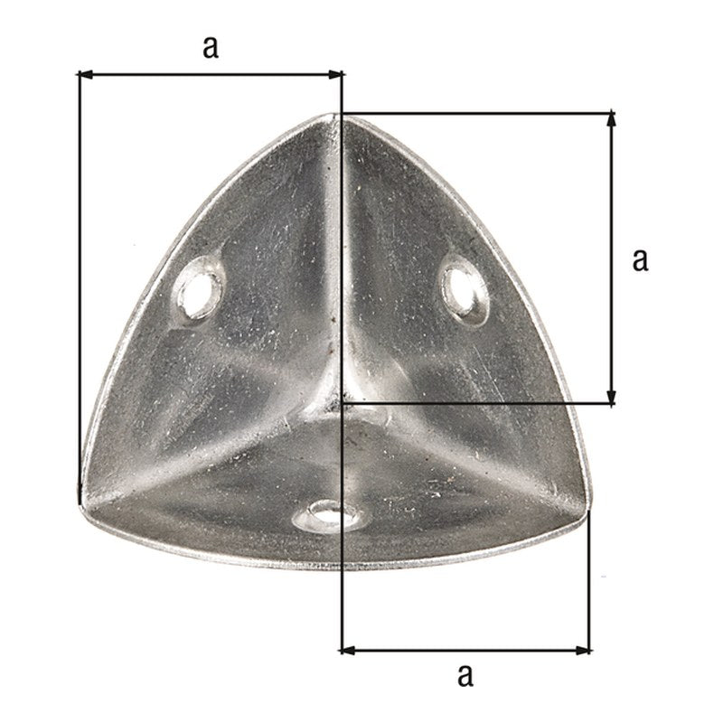 Kistenecke 36 mm Edelstahl – Materialstärke 1,0 mm, mit versenkten Schraublöchern