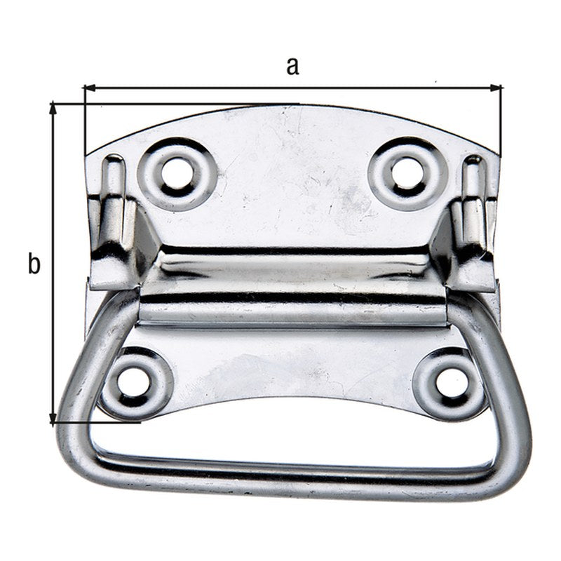 Kistengriff 92 x 80 x 12 mm Edelstahl – Materialstärke 1,20 mm, 4 Befestigungslöcher