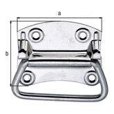 Kistengriff 92 x 80 x 12 mm Edelstahl – Materialstärke 1,20 mm, 4 Befestigungslöcher