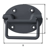Kistengriff Ovado 110 x 80 x 12 mm verzinkt, graphitgrau – Materialstärke 1,20 mm