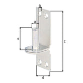 Kloben auf Platte Ø 10 mm verzinkt – Platte 90 x 30 mm, Dornabstand 10 mm