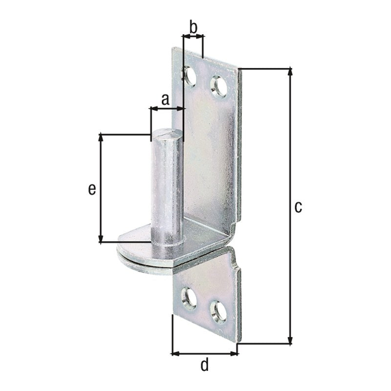 Kloben auf Platte Ø 13 mm verzinkt – Platte 100 x 35 mm, Dornabstand 11 mm