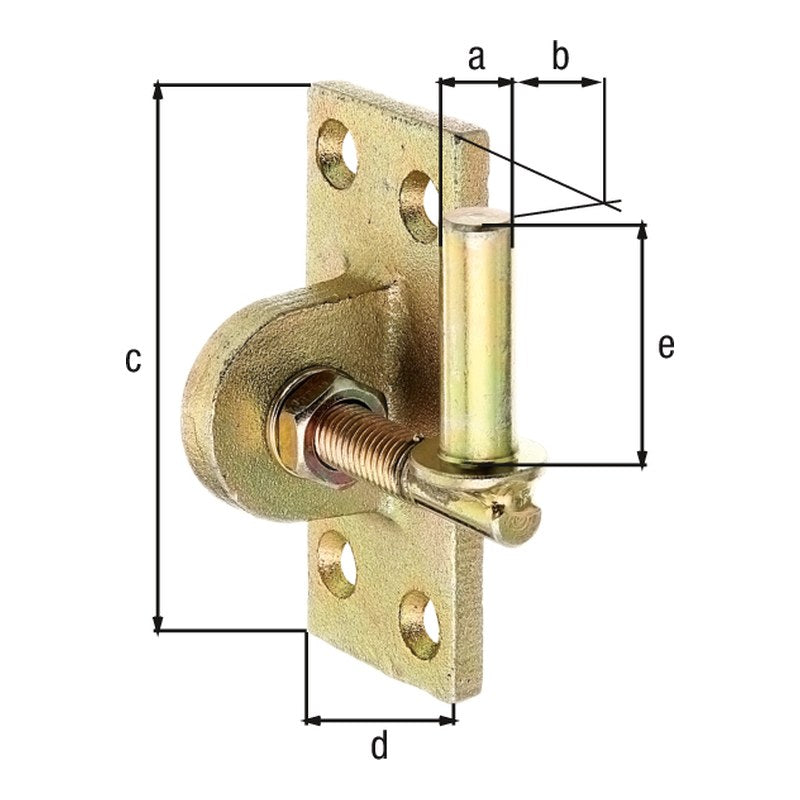 Kloben zum Anschrauben M12 Ø 13 mm feuerverzinkt – Platte 105 x 45 mm, 20 mm verstellbar