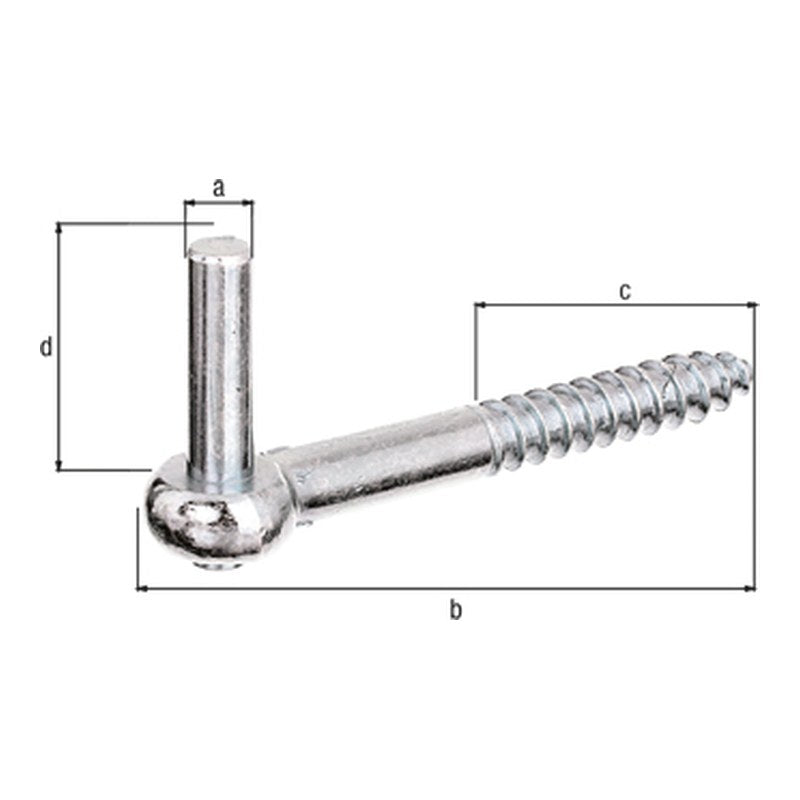 Kloben zum Einschrauben Ø 10 x 120 mm verzinkt – Gewindelänge 57 mm, Holzgewinde Ø 12 mm