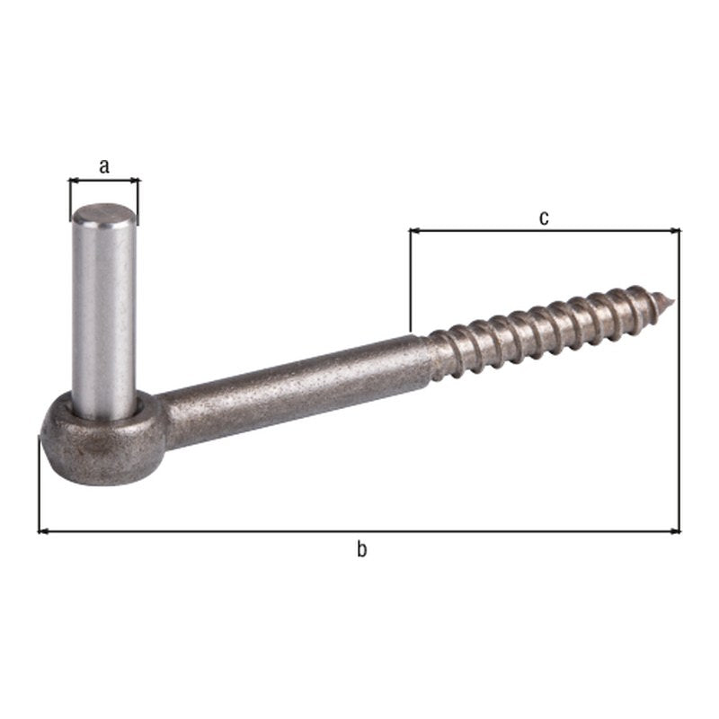 Kloben zum Einschrauben Ø 13 x 155 mm Edelstahl – Gewindelänge 65 mm, Holzgewinde Ø 12 mm