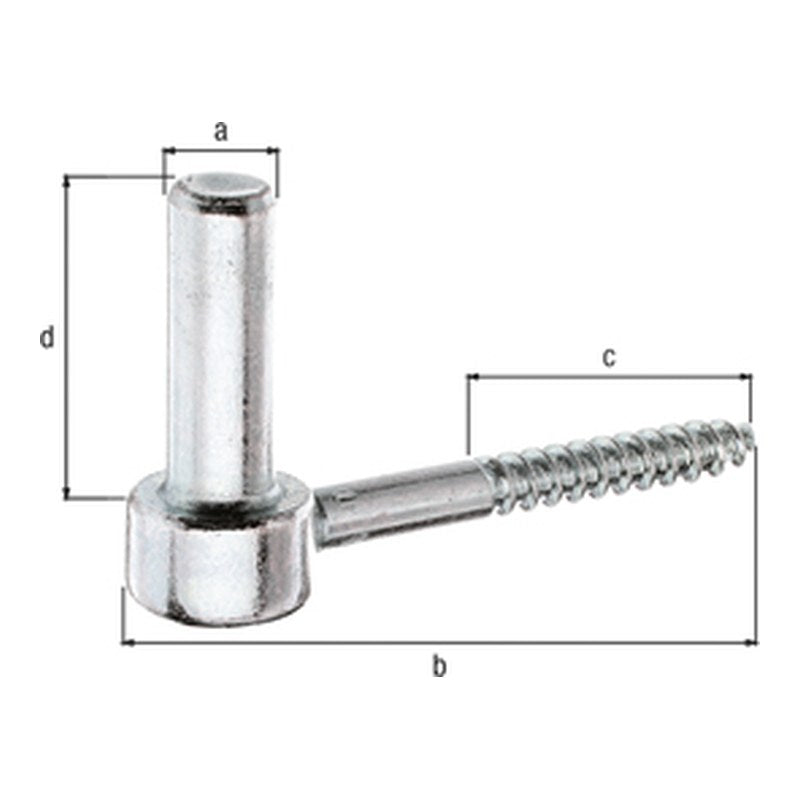 Kloben zum Einschrauben Ø 16 x 110 mm verzinkt – Gewindelänge 52 mm, Holzgewinde Ø 10 mm