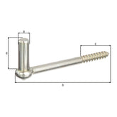 Kloben zum Einschrauben Ø 16 x 165 mm verzinkt – Gewindelänge 70 mm, Holzgewinde Ø 12 mm
