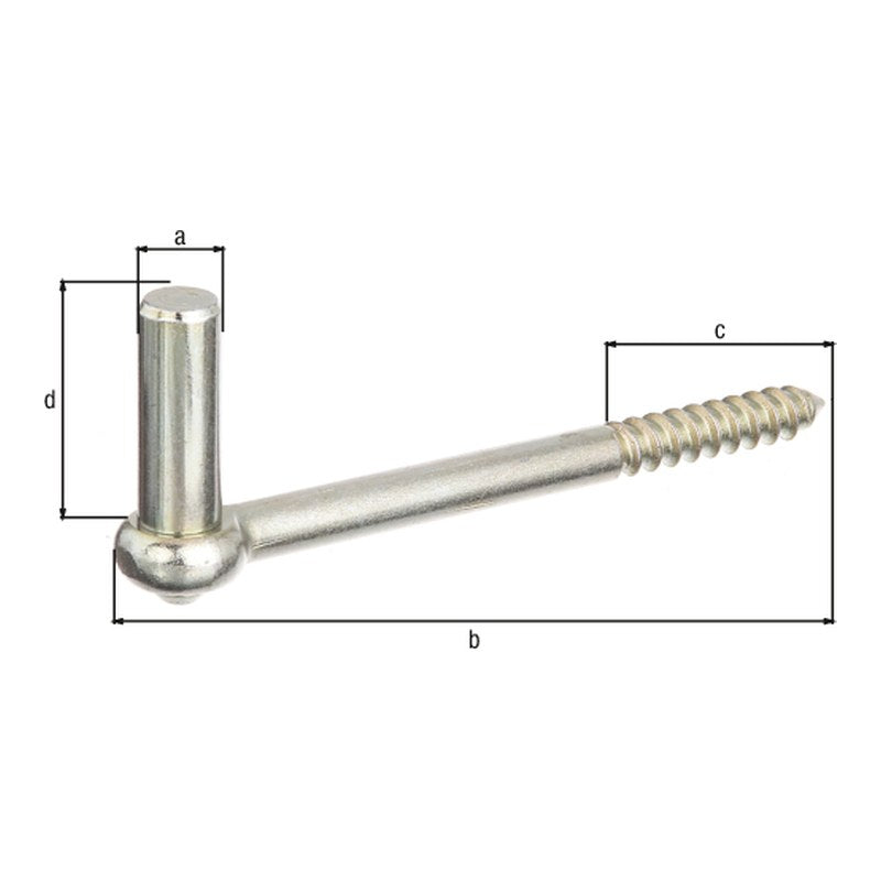 Kloben zum Einschrauben Ø 16 x 165 mm verzinkt – Gewindelänge 70 mm, Holzgewinde Ø 12 mm