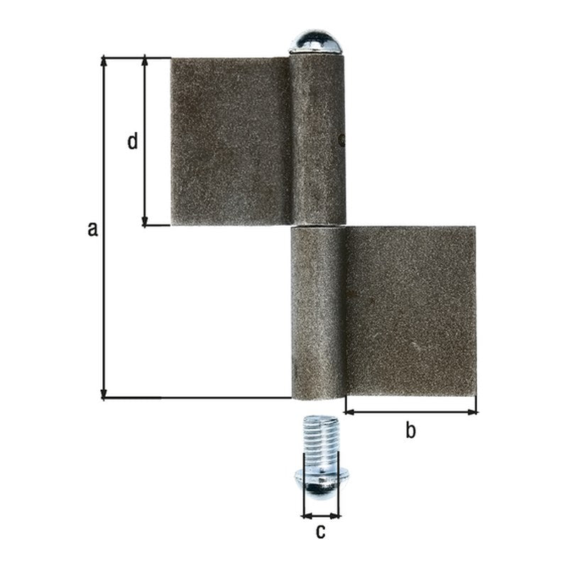 Konstruktionsband 2-teilig Typ KO4 140 mm unbehandelt – Durchmesser 14 mm, Bandbreite 50 mm