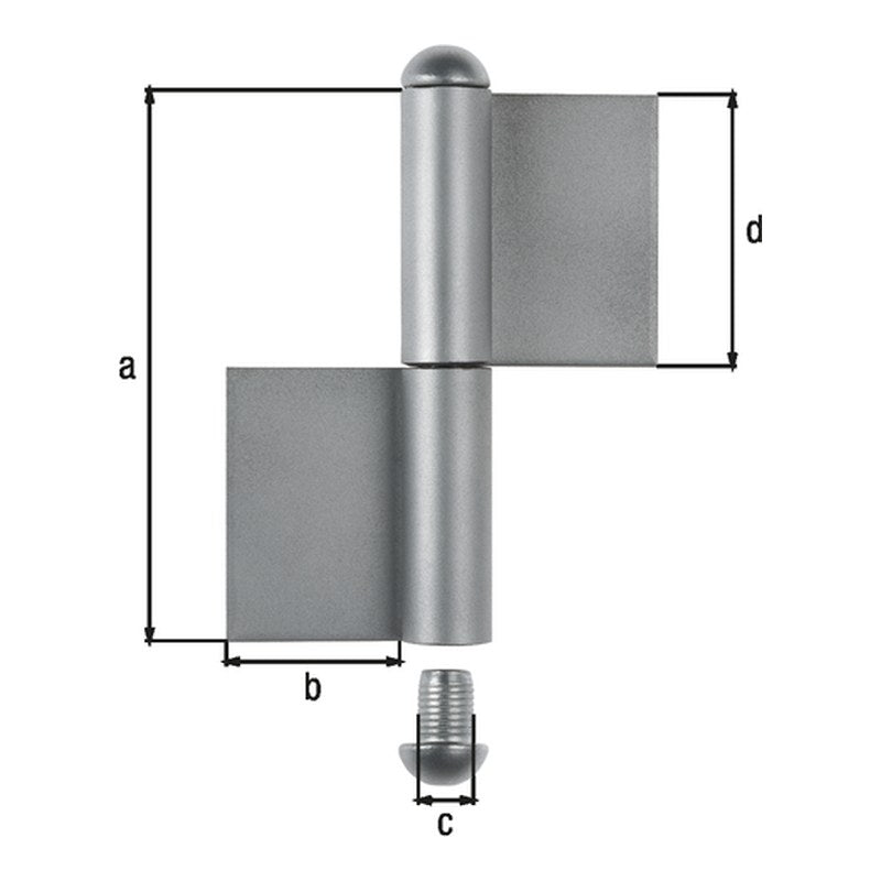 Konstruktionsband 2-teilig Typ KO4 160 mm Edelstahl – Durchmesser 14 mm, Bandbreite 50 mm