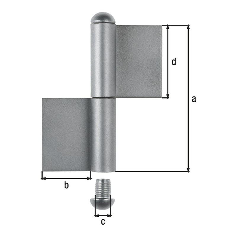 Konstruktionsband 2-teilig Typ KO4 160 mm unbehandelt – Durchmesser 14 mm, Bandbreite 50 mm