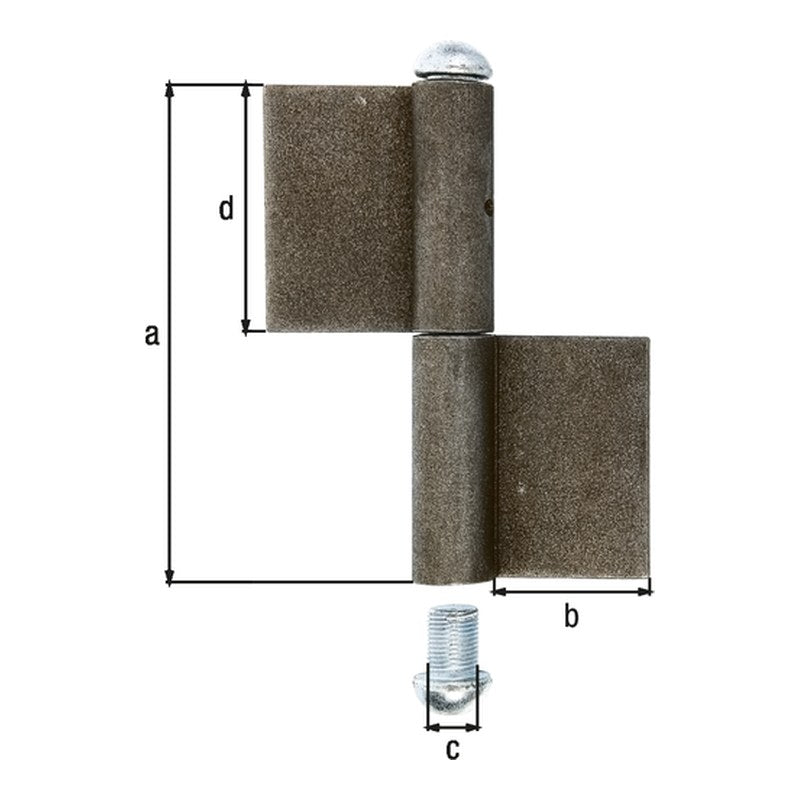 Konstruktionsband 2-teilig Typ KO4 160 mm unbehandelt – Durchmesser 16 mm, Bandbreite 50 mm