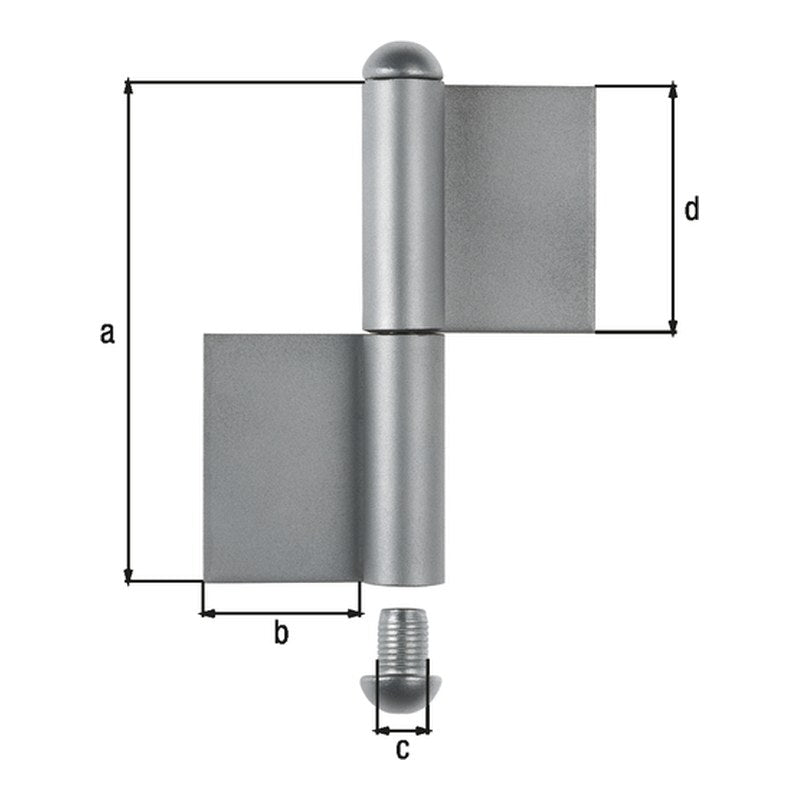 Konstruktionsband 2-teilig Typ KO4 180 mm Edelstahl – Durchmesser 14 mm, Bandbreite 50 mm