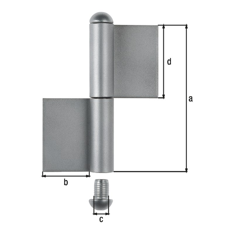 Konstruktionsband 2-teilig Typ KO4 180 mm unbehandelt – Durchmesser 14 mm, Bandbreite 50 mm