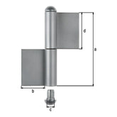 Konstruktionsband 2-teilig Typ KO4 180 mm unbehandelt – Durchmesser 14 mm, Bandbreite 50 mm