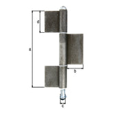 Konstruktionsband 3-teilig Typ KO8 240 mm unbehandelt – Durchmesser 16 mm, Bandbreite 50 mm