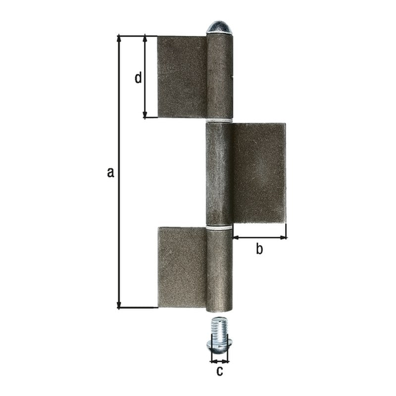 Konstruktionsband 3-teilig Typ KO8 260 mm unbehandelt – Durchmesser 16 mm, Bandbreite 50 mm