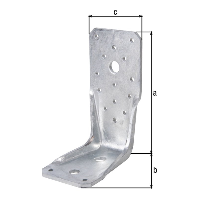 Konstruktiver Winkelverbinder Rundloch 135 x 85 x 65 mm feuerverzinkt – 4 mm Stahl