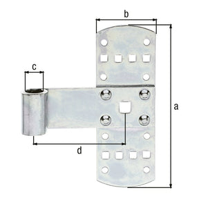 Kreuzband 140 x 50 mm gelb verzinkt – Rolle Ø 13 mm, Materialstärke 2,0 mm, ohne Kloben