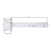 Kreuzgehänge 242 mm Edelstahl – Scharnier 44 x 92 mm, leichte Ausführung, mit vernietetem Stift