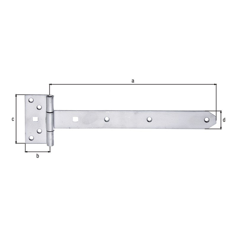 Kreuzgehänge 292 mm Edelstahl – Scharnier 44 x 92 mm, leichte Ausführung, mit vernietetem Stift