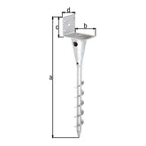 L-Pfostenträger Typ 415 470 mm feuerverzinkt – Breite 95 mm, für Vierkantholzpfosten